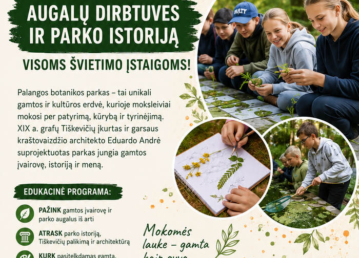 Edukacinės veiklos Palangos Birutės parke įtrauktos į Kultūros paso sistemą