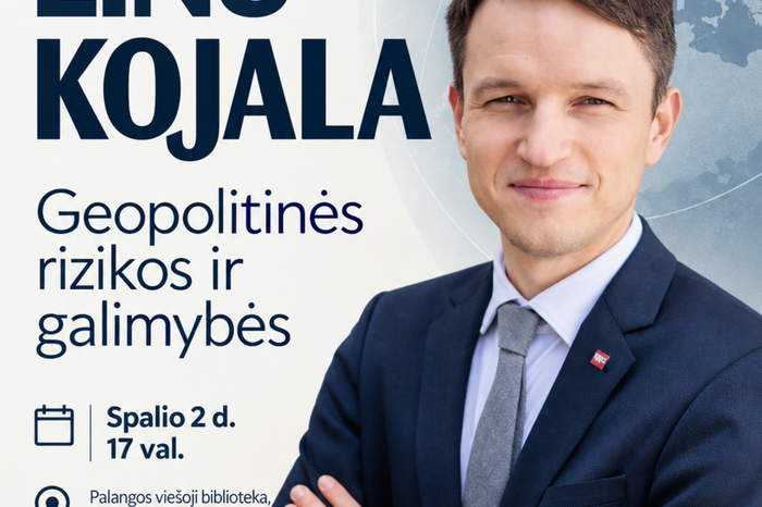 Susitikimas ir diskusija  su politologu Linu Kojala „Geopolitinės rizikos ir galimybės“