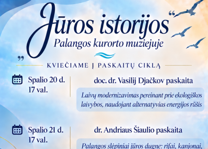Palangos kurorto muziejus spalio 20–21 d. kviečia į „Jūros istorijų“ paskaitų ciklą